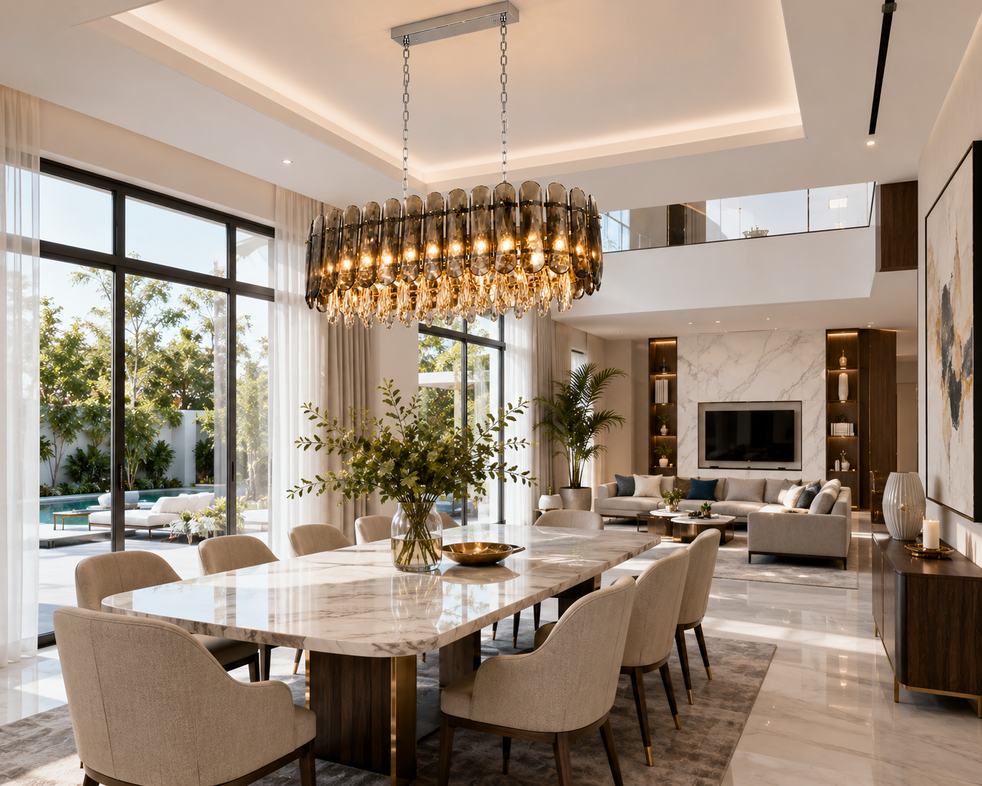 Luxury Smoked Crystal Chandelier Pendant Light  Model 5073/10P