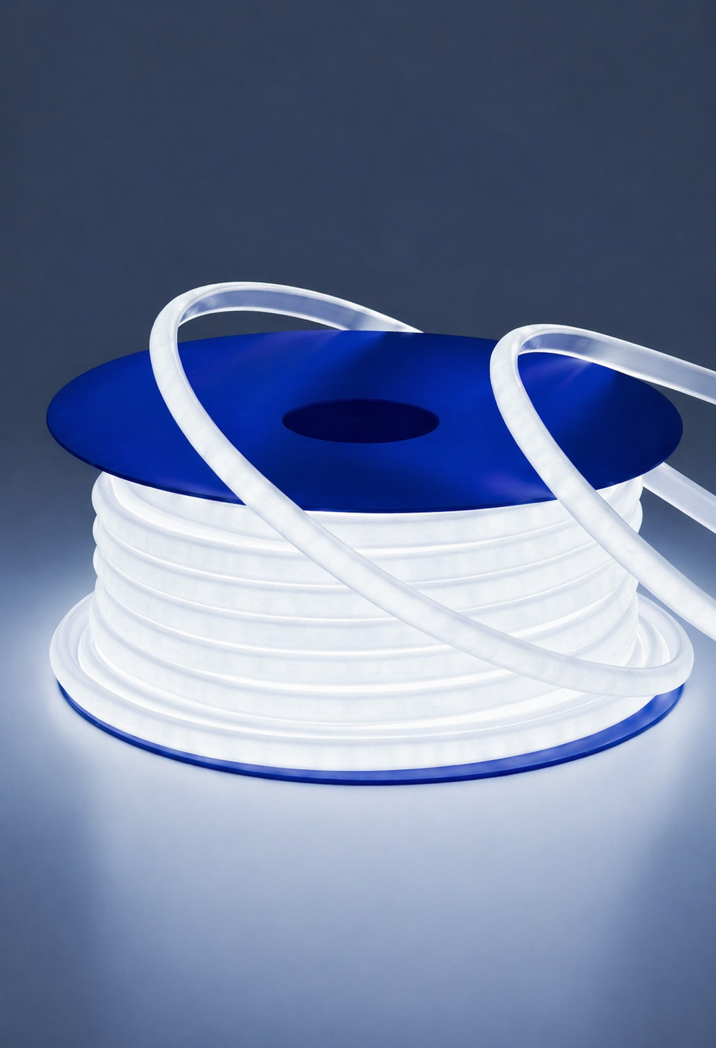 220V IP65 Outdoor Cool White COB LED Strip Light  8mm, Cuttable Every 12cm (5M Roll)