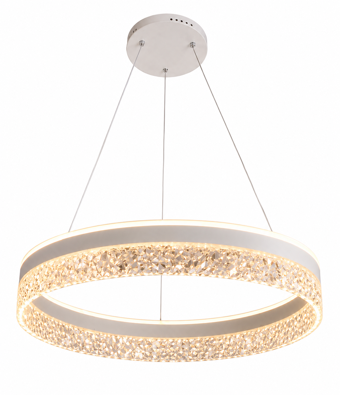 Modern Crystal Ring LED Chandelier  3 Colour Changing Luxury Pendant Light (D9003/500)