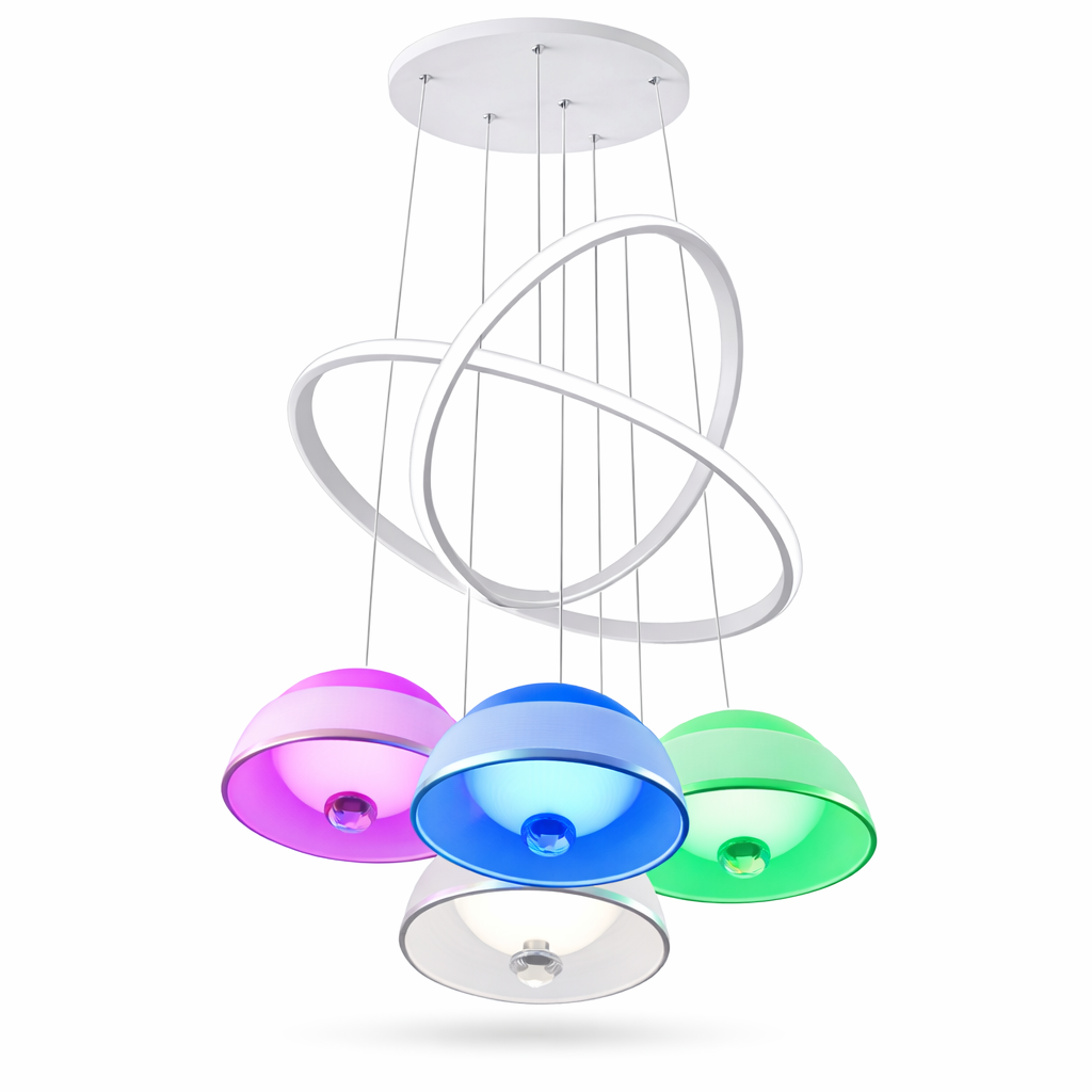 Modern RGB LED Kitchen Pendant Light  5 Colour Changing | Model 8073/3+1
