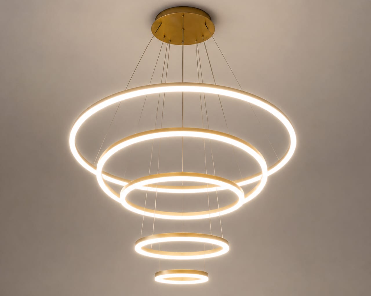 5 color Modern Ring Gold Premium Sense Dining Chandelier Pendant Light (5 Rings) 8120-4-6-8-10