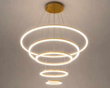 5 color Modern Ring Gold Premium Sense Dining Chandelier Pendant Light (5 Rings) 8120-4-6-8-10