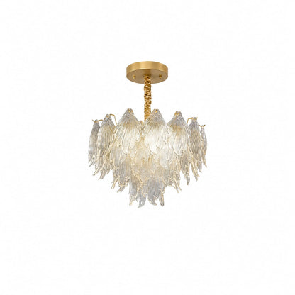 Luxury Glass Leaf Chandelier -Gold finish 500mm