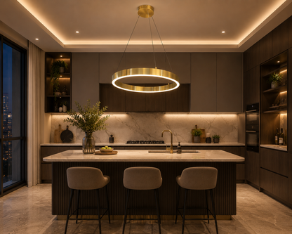 Modern LED Ring Pendant Light  2 Colour Changing Ceiling Light 45W (JMX23327/1PM)